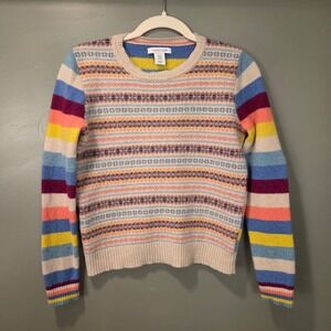 Tabitha Webb Women's Wool Blend Fair Isle Striped Colorful Sweater, Size M